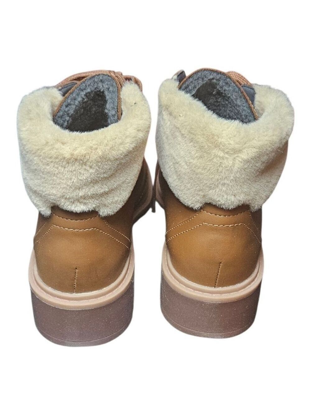 Clarks Brown Beige Fur Lined Winter Boots US Multiple Sizes - Picture 7 of 13